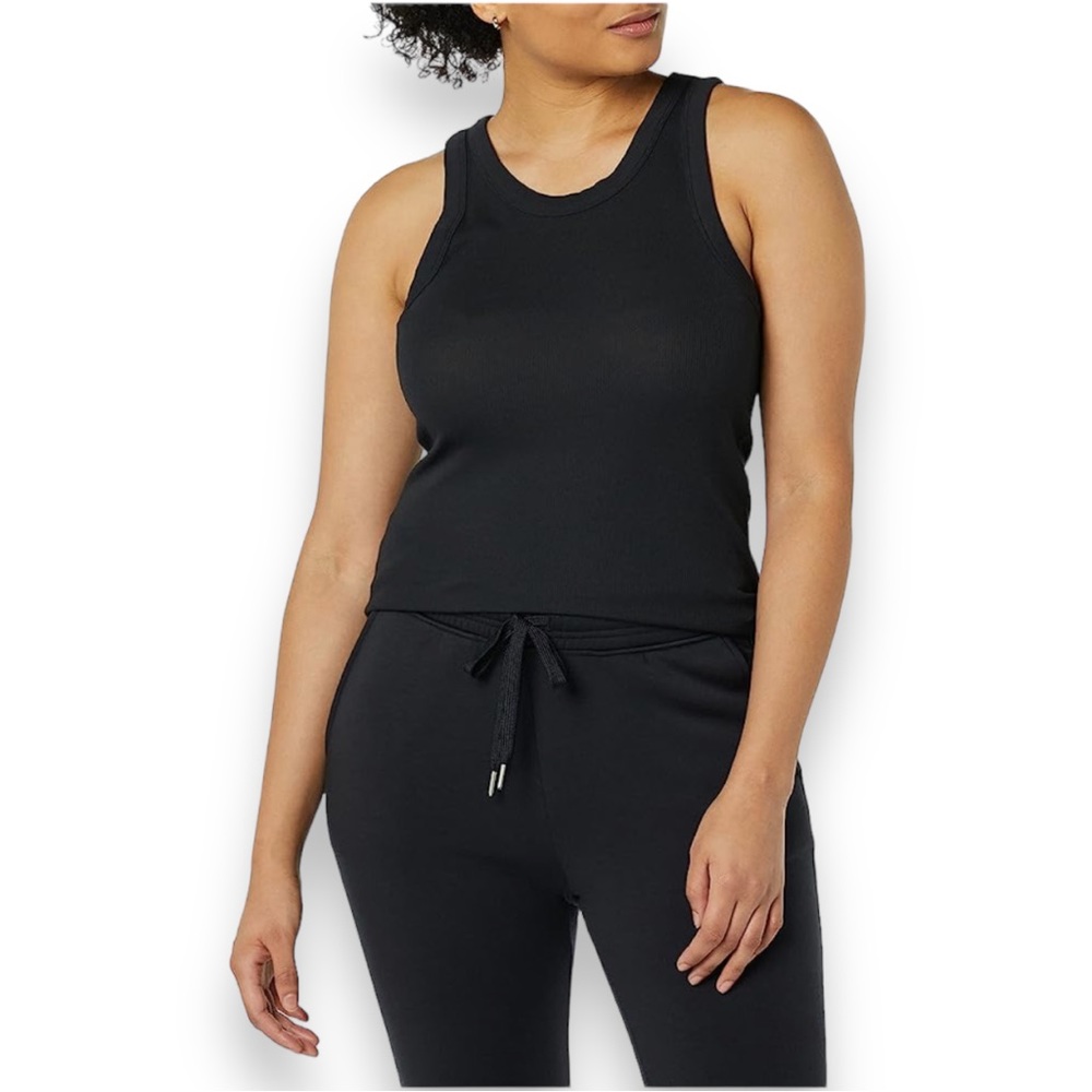 NEW Black Aware Women's Perfect Tank Top Rib Knit Scoop Neckline - Plus Size 7X